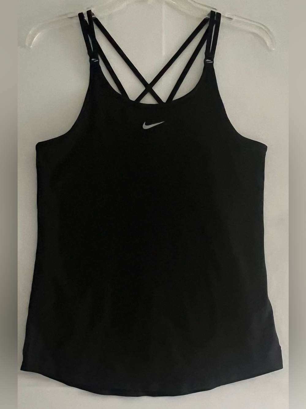 Nike Dri-FIT Strappy Cross Back Tank Top Small Black